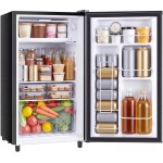 3.2 Cu.Ft Mini Fridge with Freezer, Single Door Refrigerator with Adjustable Thermostat, Compact Small Fridge for Bedroom, Office, Dorm, Black, Single Door 3.2 Cu.Ft Mini Fridge with Freezer, Single Door Refrigerator with Adjustable Thermostat, Compact Small Fridge for Bedroom, Office, Dorm, Black, Single Door