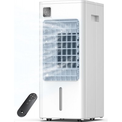 Windowless Portable Air Conditioner, 24.2" Evaporative Air Cooler with Remote, 3 Speeds, Digital Display, 12H Timer, 2 Gal Water Tank, Oscillating Swamp Cooler for Bedroom, Living Room, AC Unit, White