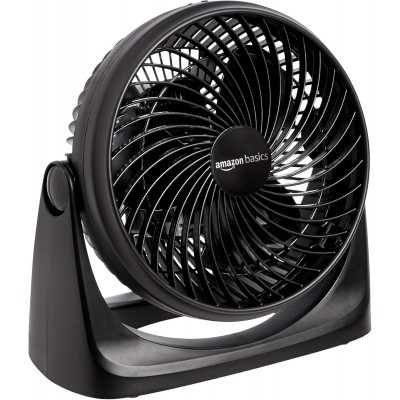 Air Circulator Desk Fan for Bedroom, Home and Office, 90-Degree Tilt Head, 3 Speed Settings, Cooling, 35 Watts, Black, 11.1"W x 6.3"D x 10.9"H