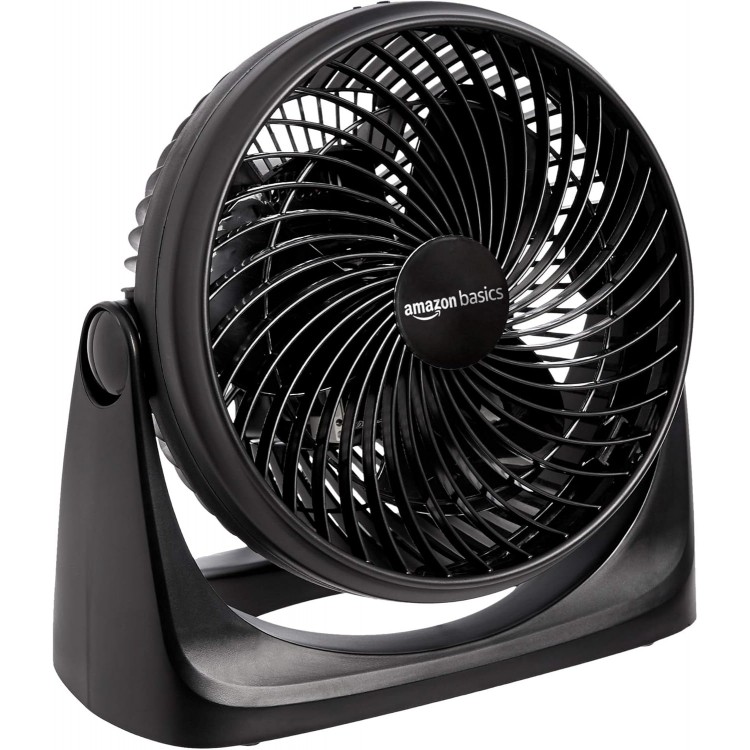 Air Circulator Desk Fan for Bedroom, Home and Office, 90-Degree Tilt Head, 3 Speed Settings, Cooling, 35 Watts, Black, 11.1"W x 6.3"D x 10.9"H