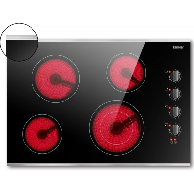 30 Inch Electric Cooktop 4 Burners, Knob Control Ceramic Cooktop