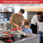 30 Inch Electric Cooktop 4 Burners, Knob Control Ceramic Cooktop